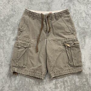 Aeropostale A87 Shorts Mens Size 29x10” Brown Cargo Drawstring Distressed Y2K